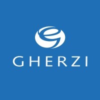 Logo of Gherzi Textil Organisation AG, featuring a blue background with a white stylized swirl and the name "GHERZI" below it.