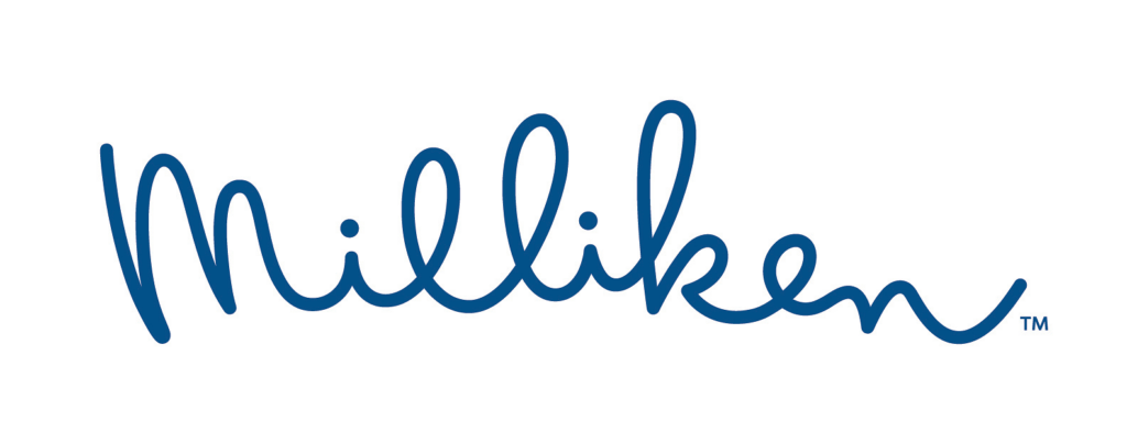 Handwritten style logo in blue for "Milliken," displayed on a white background. The design conveys a friendly and approachable brand.